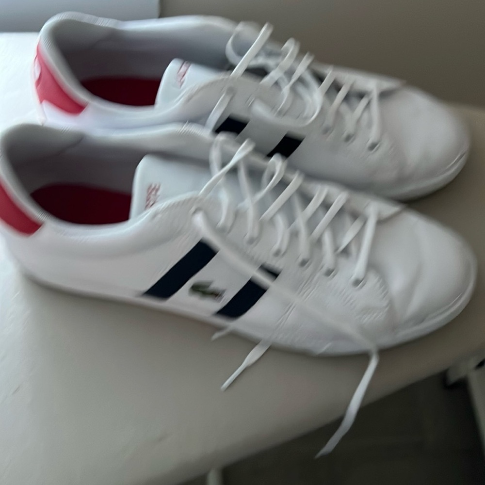 Men’s 11.5 Lacoste tennis shoe purchased in May 2024!  Worn 2 to 3 times